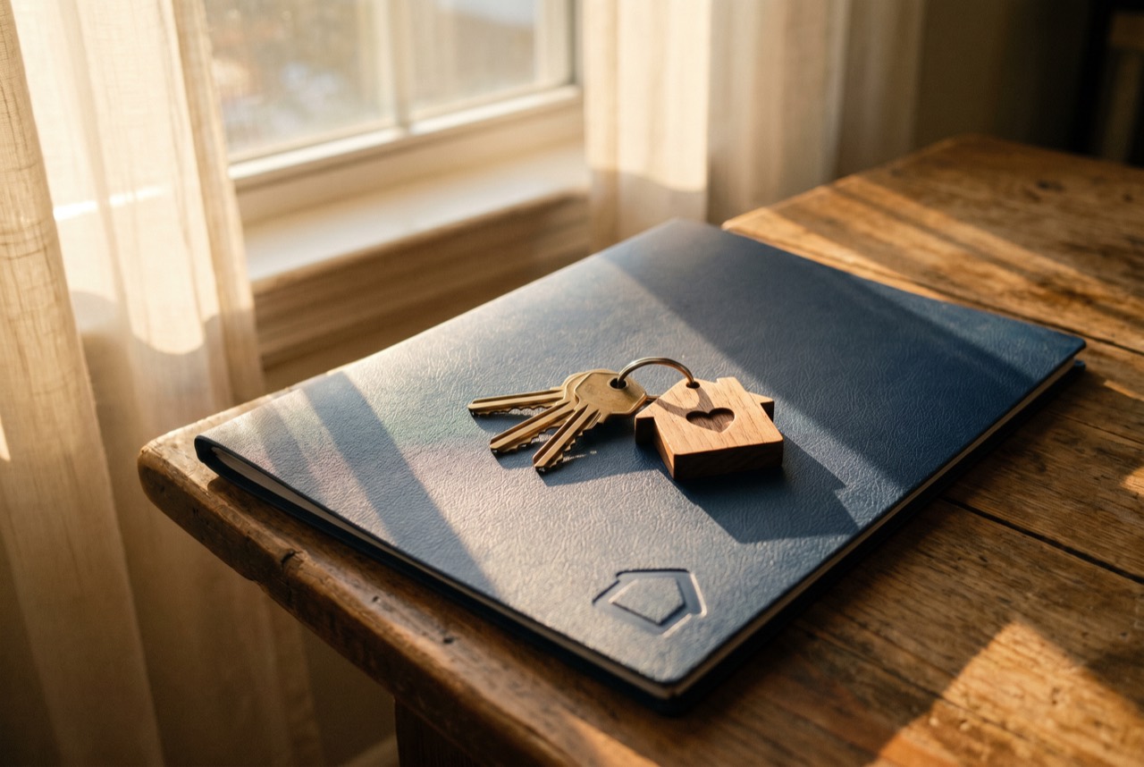 House keys and closing documents for a first rental